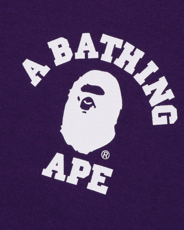 Bape College Relaxed Fit Full Zip Mikiny S Kapucňou Panske Nachový | SK-2351