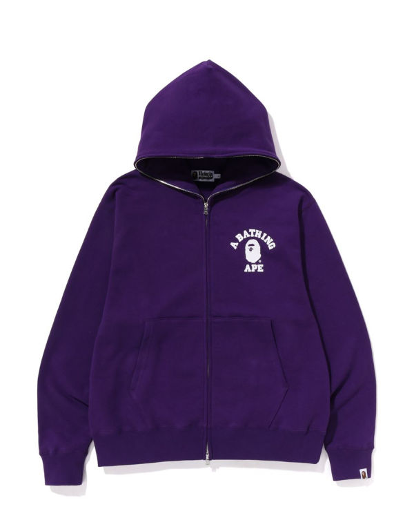 Bape College Relaxed Fit Full Zip Mikiny S Kapucňou Panske Nachový | SK-2351