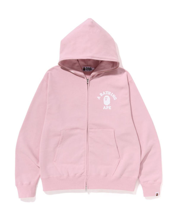 Bape College Relaxed Fit Full Zip Mikiny S Kapucňou Panske Ruzove | SK-3259