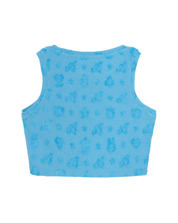 Bape Cropped pattern Vesty Damske Svetlo Modre | SK-6951