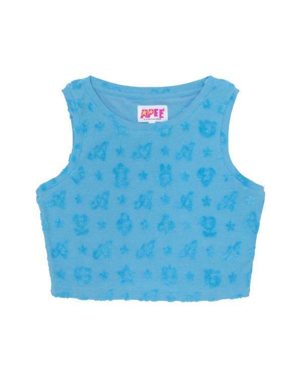 Bape Cropped pattern Vesty Damske Svetlo Modre | SK-6951