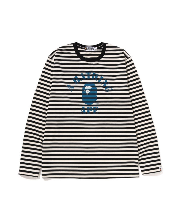 Bape Discharge College Hoop L/S Tricko Panske Biele | SK-0284