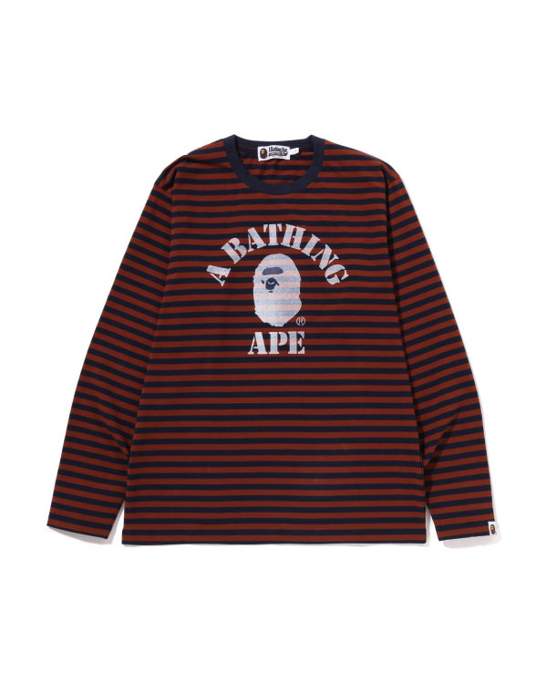 Bape Discharge College Hoop L/S Tricko Panske Hnede | SK-5071