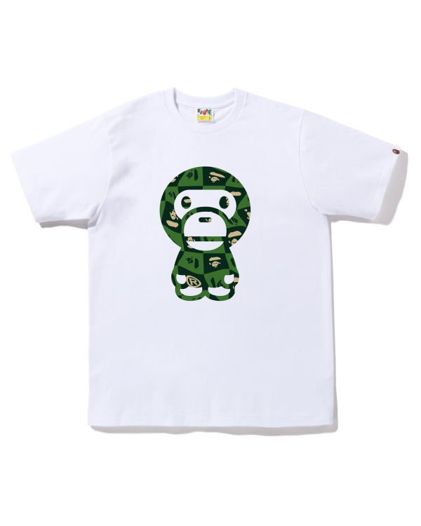Bape Distortion Big Milo Tricko Panske Biele | SK-0142