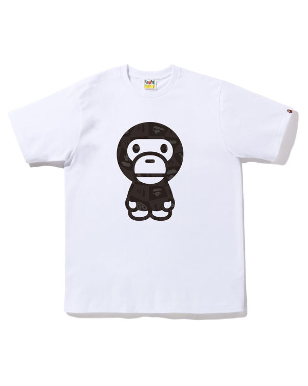 Bape Distortion Big Milo Tricko Panske Biele | SK-7185