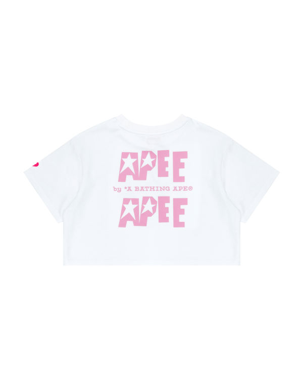 Bape Double logo cropped Tricko Damske Biele | SK-6875