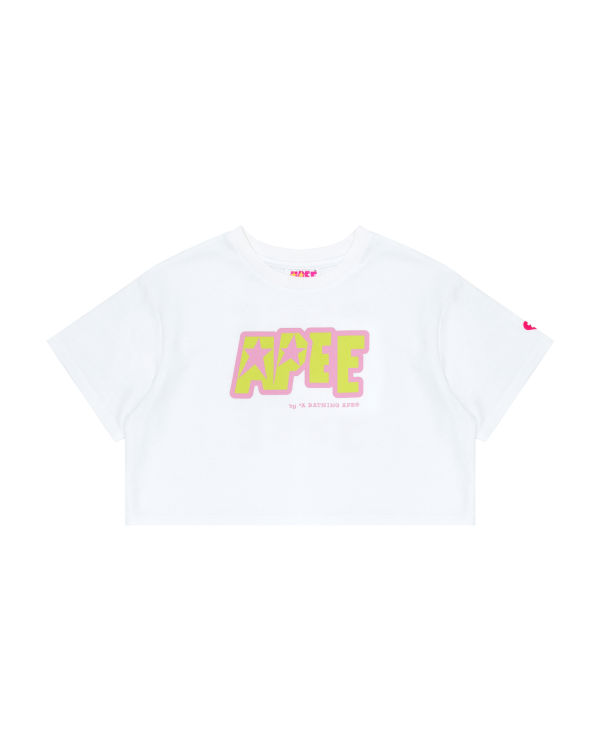 Bape Double logo cropped Tricko Damske Biele | SK-6875