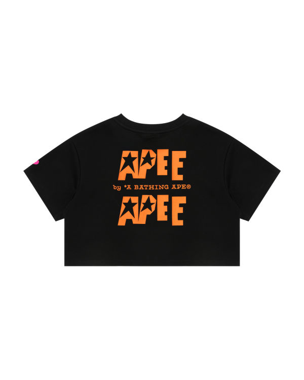 Bape Double logo cropped Tricko Damske Čierne | SK-9748