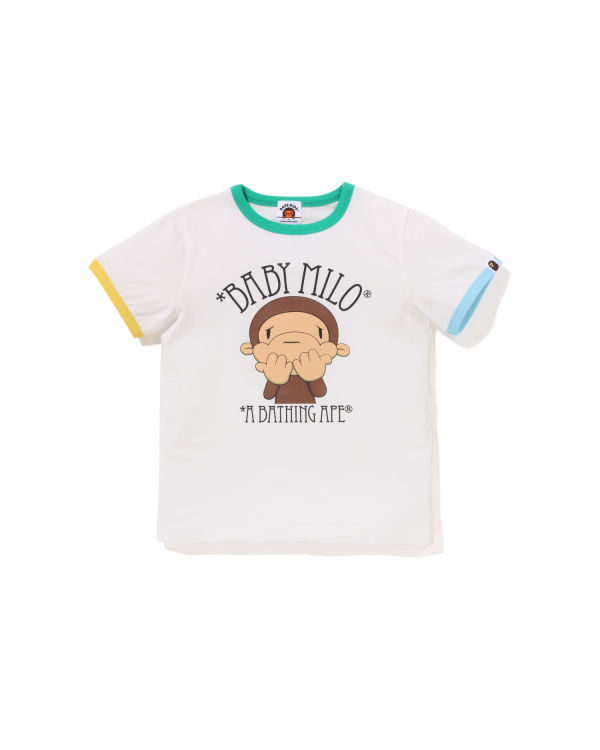 Bape Drawn Milo Shy Ringer Tricko Detske Biele | SK-4196