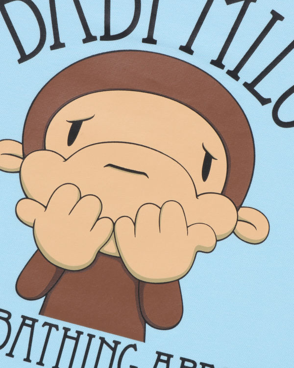 Bape Drawn Milo Shy Ringer Tricko Detske Svetlo Modre | SK-7194