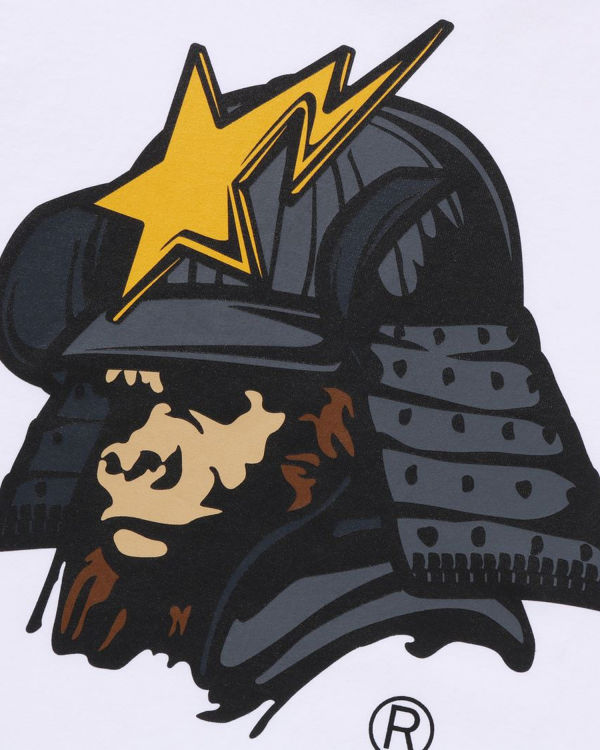 Bape General Kabuto Tricko Panske Biele | SK-2904