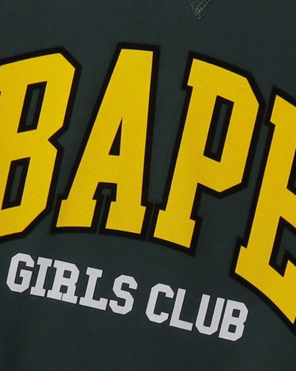 Bape Girls Club Siroke Topanky Crew neck Mikiny Damske Tmavo Zelene | SK-3610