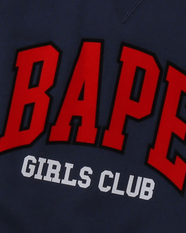 Bape Girls Club Siroke Topanky Crew neck Mikiny Damske Námornícka Modrá Modre | SK-7519