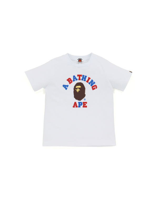Bape Glitter College Tricko Detske Biele | SK-9452