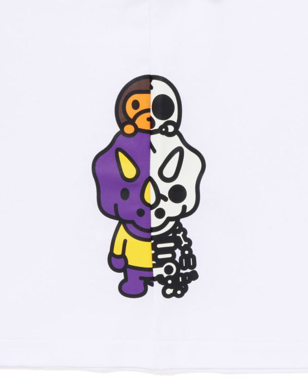 Bape Glow In The Dark Bone Dinosaur Tricko Detske Biele | SK-2490