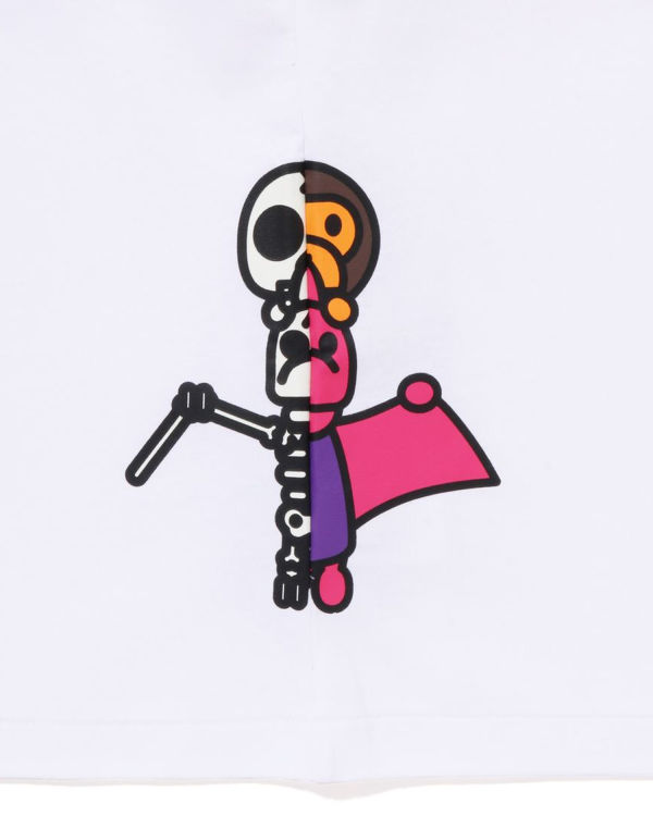 Bape Glow In The Dark Bone Dinosaur Tricko Detske Biele | SK-2490
