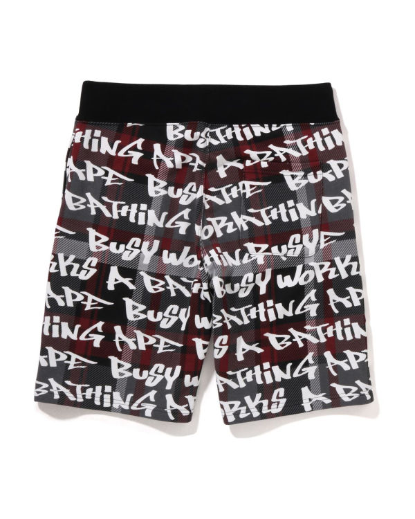 Bape Graffiti Check Sortky Panske Čierne | SK-4105
