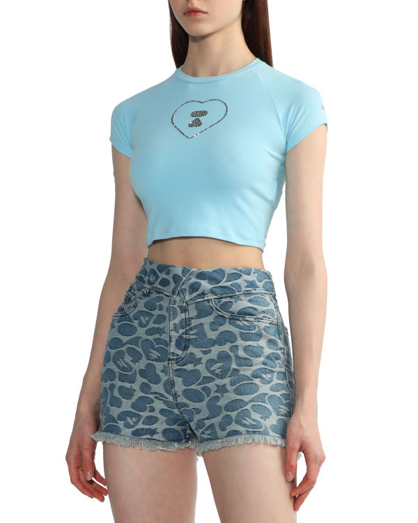 Bape Grafika crop #2 Tricko Damske Modre | SK-8412