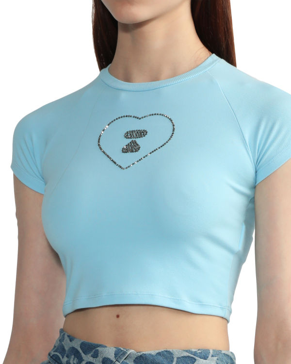 Bape Grafika crop #2 Tricko Damske Modre | SK-8412