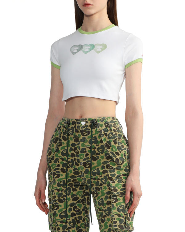 Bape Grafika crop #3 Tricko Damske Biele | SK-8079