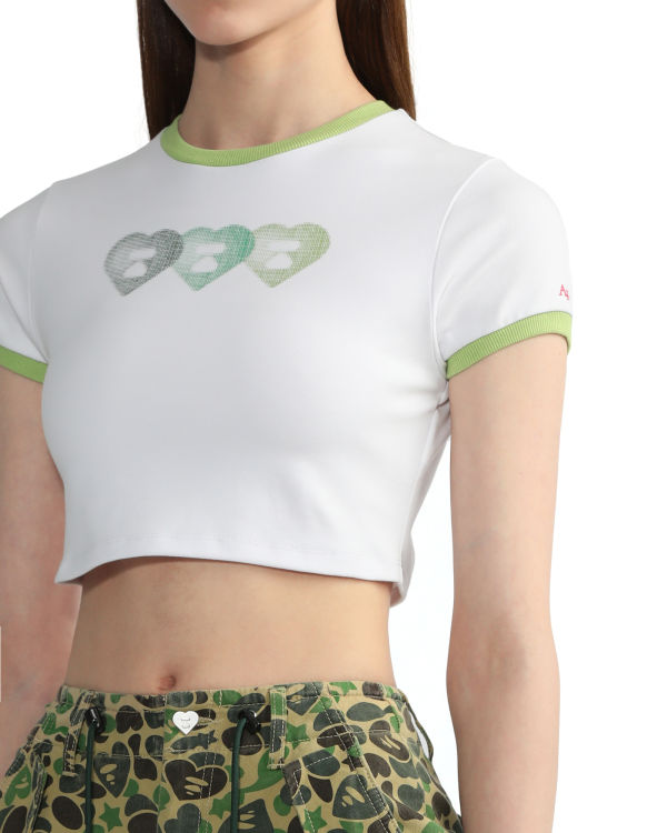Bape Grafika crop #3 Tricko Damske Biele | SK-8079