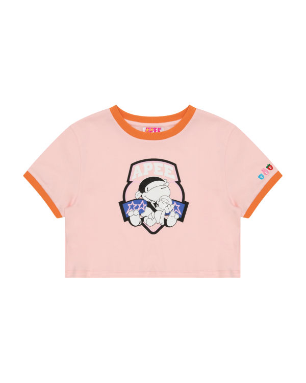 Bape Grafika cropped Tricko Damske Ruzove | SK-4578