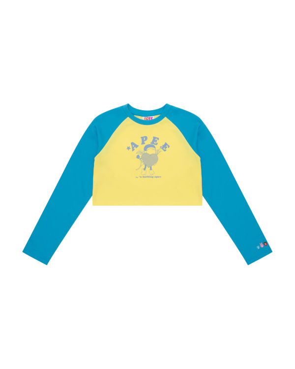 Bape Grafika long sleeve raglan Tricko Damske Modre | SK-0538
