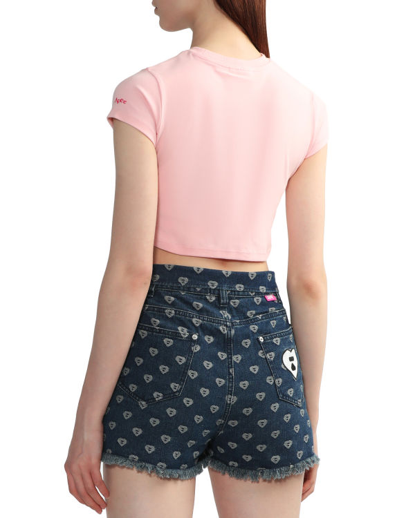 Bape Grafika slim-cut Tricko Damske Ruzove | SK-6415
