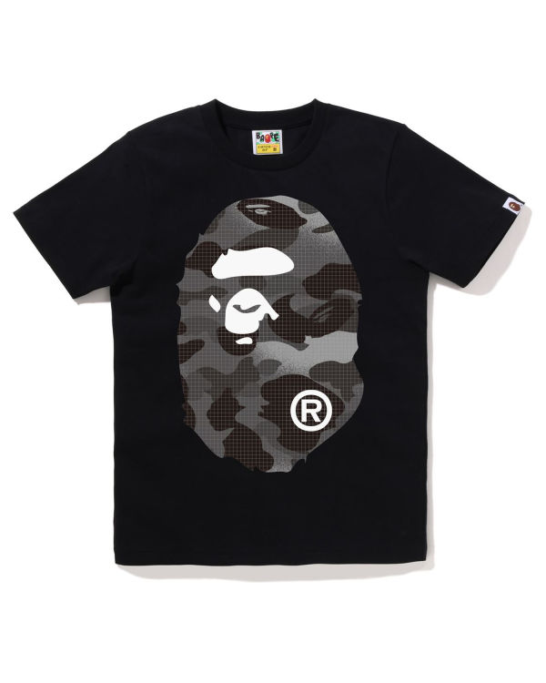 Bape Grid Camo Big Ape Head Tricko Damske Čierne | SK-6851