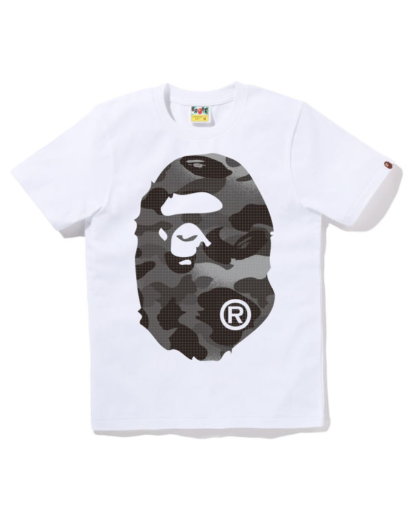 Bape Grid Camo Big Ape Head Tricko Damske Biele | SK-8463