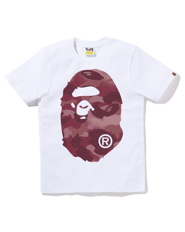 Bape Grid Camo Big Ape Head Tricko Damske Biele | SK-8760