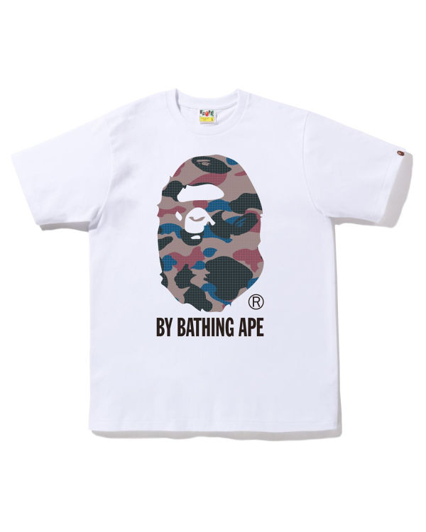 Bape Grid Camo By Bathing Ape Tricko Panske Biele | SK-0853