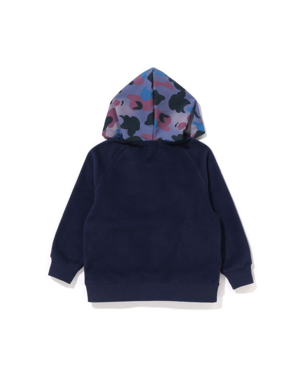 Bape Grid Camo Half Snap Fleece Pullover Mikiny S Kapucňou Detske Námornícka Modrá Modre | SK-8203