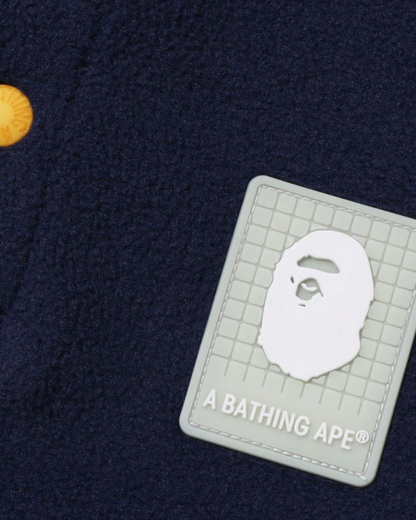 Bape Grid Camo Half Snap Fleece Pullover Mikiny S Kapucňou Detske Námornícka Modrá Modre | SK-8203