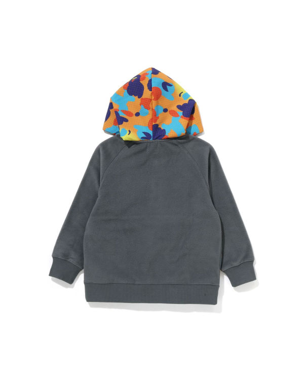 Bape Grid Camo Half Snap Fleece Pullover Mikiny S Kapucňou Detske Siva | SK-8350