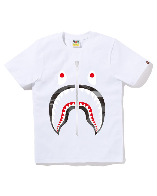 Bape Grid Camo Shark Tricko Damske Biele | SK-8469