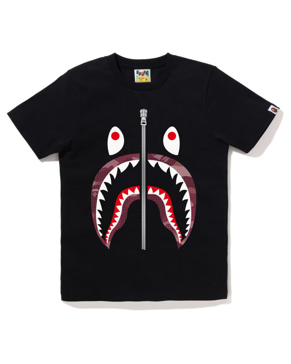 Bape Grid Camo Shark Tricko Damske Čierne | SK-0738