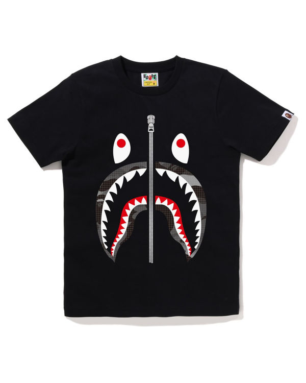 Bape Grid Camo Shark Tricko Damske Čierne | SK-6048