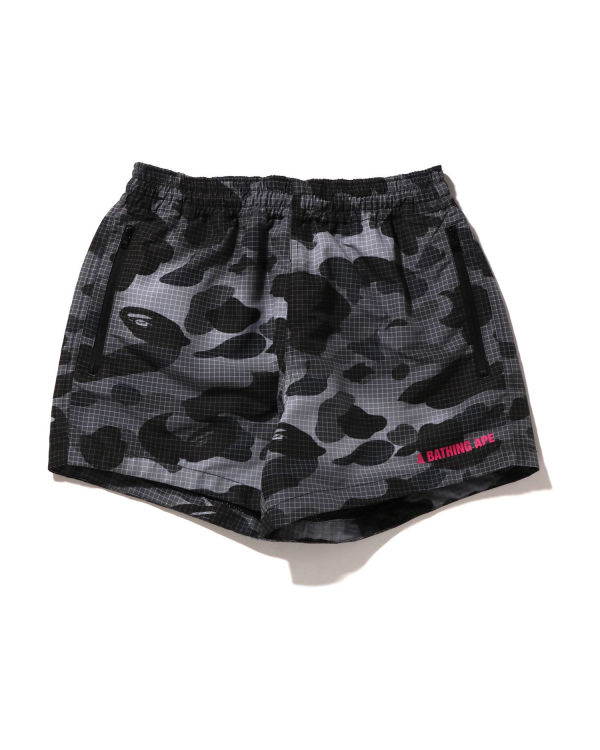 Bape Grid Camo Sortky Damske Čierne | SK-6132
