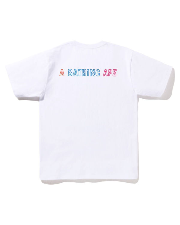 Bape Halloween Neon Mexican Skull Tricko Panske Biele | SK-8051