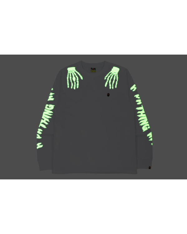 Bape Halloween Skull Glow In The Dark Long Sleeve Mikiny Panske Biele | SK-8672