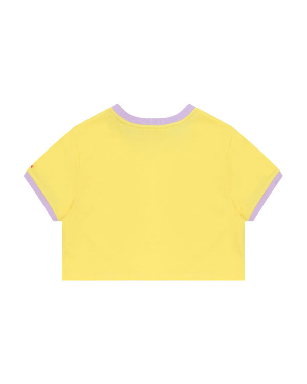 Bape Heart cropped Tricko Damske Žlté | SK-5761