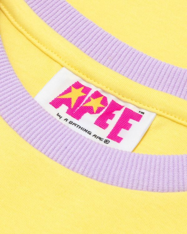 Bape Heart cropped Tricko Damske Žlté | SK-5761