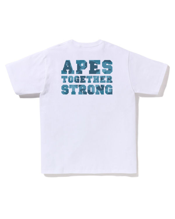 Bape Honeycomb Camo College ATS Tricko Panske Biele | SK-2130