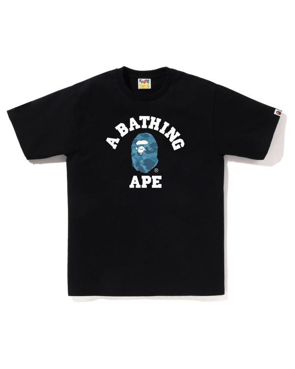 Bape Honeycomb Camo College Tricko Panske Čierne | SK-5674