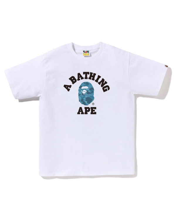 Bape Honeycomb Camo College Tricko Panske Biele | SK-8293
