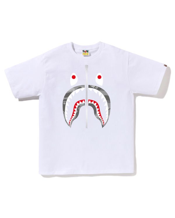Bape Honeycomb Camo Shark Tricko Panske Biele | SK-4803