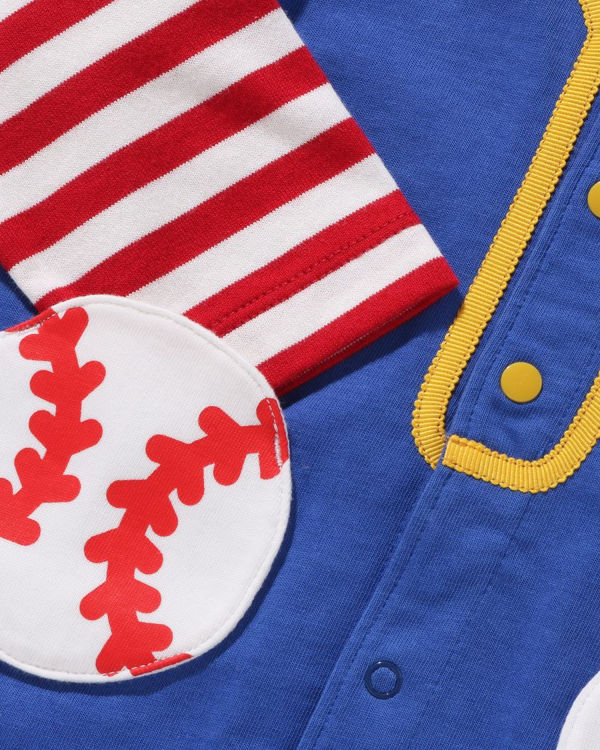 Bape Hoop Baseball Layered Rompers Body Detske Modre | SK-0863