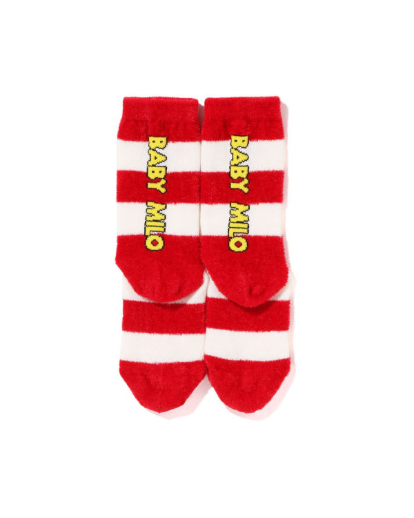 Bape Hoop Milo Face Ponozky Detske Svetlo Červené | SK-1543