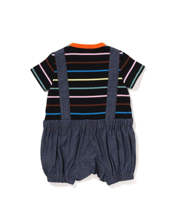Bape Hoop Milo Suspenders Layered Rompers Body Detske Čierne | SK-1642